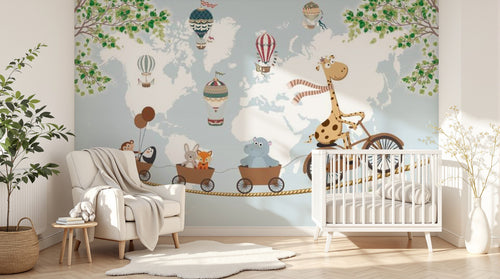 Design D0537 — Papier peint Carte du Monde Enfant — Novomur