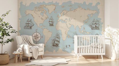 Design E0273 — Papier peint Carte du Monde Enfant — Novomur