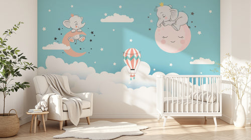 Design F0419 — Papier peint Safari Bébé Pastel — Novomur