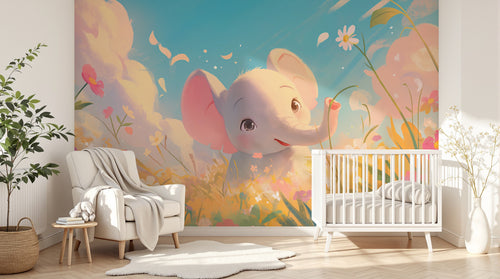 Design F0794 — Papier peint Safari Bébé Pastel — Novomur