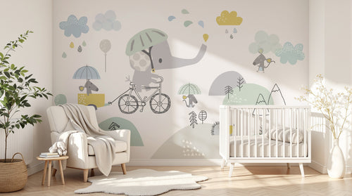 Design SD0288 — Papier peint Safari Bébé Pastel — Novomur