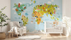 Design SK0077 — Papier peint Carte du Monde Enfant — Novomur