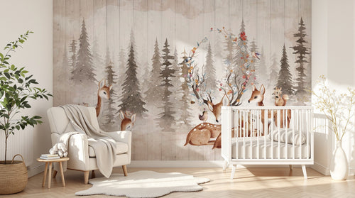 Design SK0922 — Papier peint Forêt Pins et Sapins - Collection 1 — Novomur