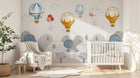 Design SL0258 — Papier peint Montgolfieres ciel montagnes neige enfant — Novomur