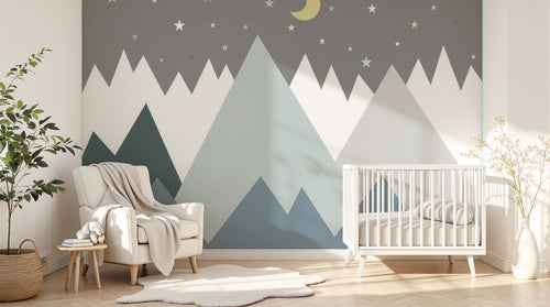 Design SL0370 — Papier peint Montagne Scandinave Enfant — Novomur