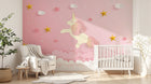 Design SL0453 — Papier peint Licorne papier rose etoiles enfant — Novomur
