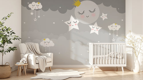 Design SL0517 — Papier peint Ciel Nocturne Enfant - Collection 1 — Novomur