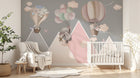 Design SL0519 — Papier peint Lapins elephant montgolfieres montagnes pastel — Novomur
