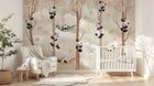 Design SL0581 — Papier peint Pandas grimpants ballons hamacs enfant — Novomur