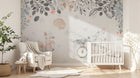 Design SL0679 — Papier peint Lapins velo fleurs aquarelle enfant — Novomur