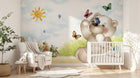 Design SL0692 — Papier peint Ours peluche papillons village soleil enfant — Novomur
