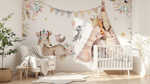 Design SL0817 — Papier peint Animaux Forêt - Collection 2 — Novomur