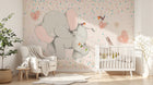 Design ZX0593 — Papier peint Elephants lapin charrette confettis enfant — Novomur
