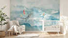 Design ZX0790 — Papier peint Baleines ocean phare aquarelle enfant — Novomur