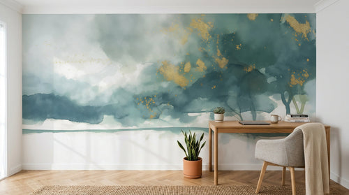 Design A0005 — Papier peint Coups de Pinceau et Aquarelle Libre — Novomur