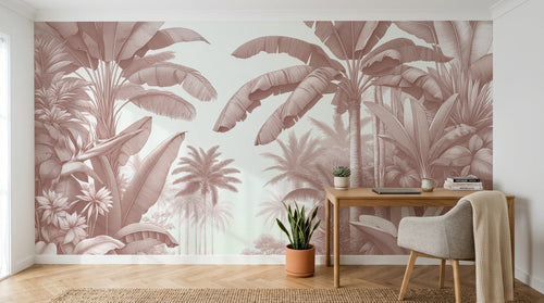 Design A0031 — Papier peint Jungle Tropicale Dense Aquarelle — Novomur