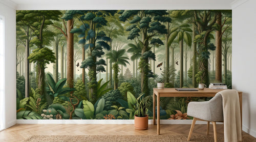 Design A0054 — Papier peint Jungle Tropicale Dense Aquarelle — Novomur