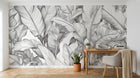 Design A0058 — Papier peint Palmier Tropical Noir et Blanc — Novomur