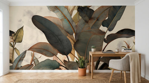 Design A0061 — Papier peint Palmier Tropical Vert - Collection 1 — Novomur