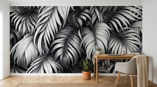 Design A0069 — Papier peint Palmier Tropical Vert - Collection 4 — Novomur