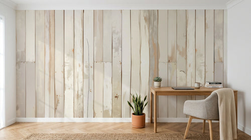 Design A0082 — Papier peint Bois Rustique Blanchi — Novomur