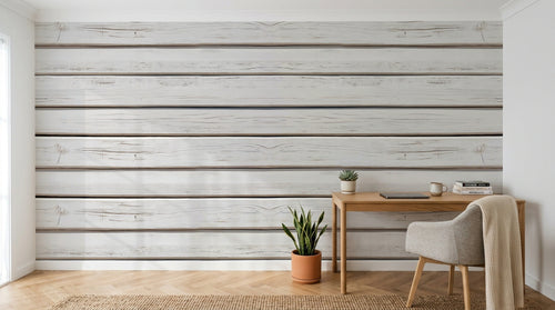 Design A0084 — Papier peint Bois Rustique Blanchi — Novomur