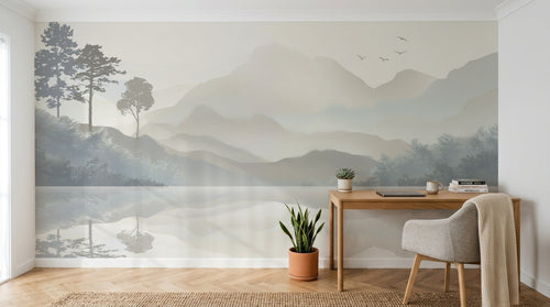 Design A0085 — Papier peint Paysage Montagne Réaliste — Novomur