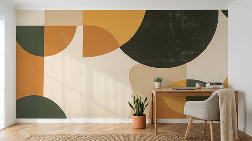Design A0099 — Papier peint Art Abstrait Bauhaus Coloré - Collection 1 — Novomur