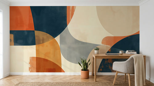 Design A0100 — Papier peint Art Abstrait Bauhaus Coloré - Collection 2 — Novomur