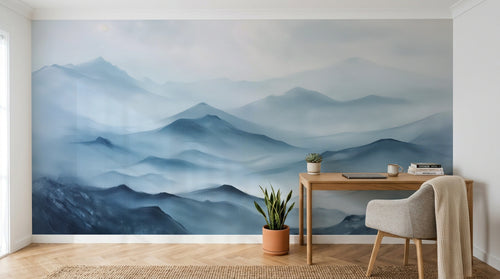 Design A0120 — Papier peint Paysage Montagne Réaliste — Novomur