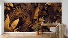Design A0132 — Papier peint Palmier Tropical Doré Luxe - Collection 2 — Novomur