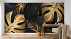 Design A0153 — Papier peint Palmier Tropical Doré Luxe - Collection 2 — Novomur