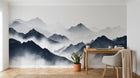 Design A0157 — Papier peint Asie Encre Noire Montagne — Novomur