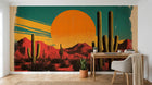 Design A0175 — Papier peint Paysage Désert et Cactus — Novomur