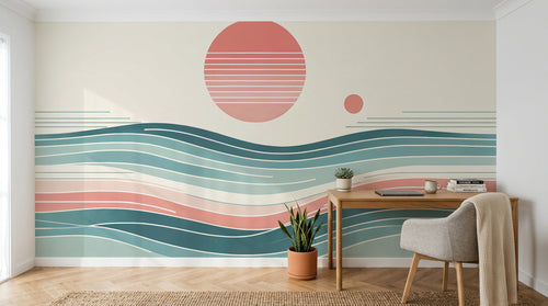 Design A0176 — Papier peint Paysage Montagne Minimaliste - Collection 2 — Novomur