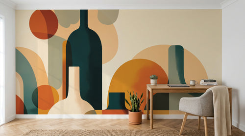Design A0217 — Papier peint Art Abstrait Bauhaus Coloré - Collection 1 — Novomur