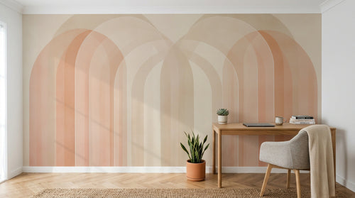 Design A0218 — Papier peint Art Abstrait Bauhaus Beige - Collection 2 — Novomur