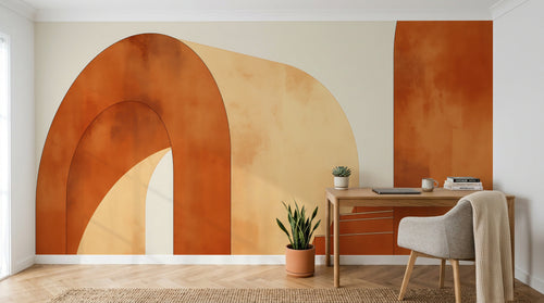 Design A0221 — Papier peint Art Abstrait Bauhaus Beige - Collection 2 — Novomur
