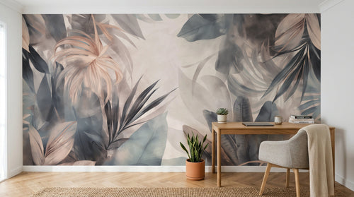 Design A0271 — Papier peint Palmier Tropical Vert - Collection 4 — Novomur