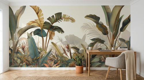 Design A0331 — Papier peint Jungle Tropicale Dense Aquarelle — Novomur