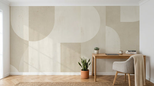 Design A0366 — Papier peint Art Abstrait Bauhaus Beige - Collection 2 — Novomur