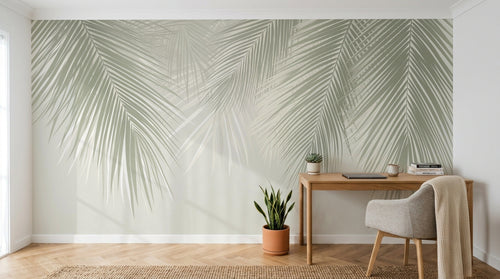 Design A0371 — Papier peint Palmier Tropical Vert - Collection 3 — Novomur