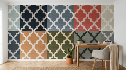 Design A0409 — Papier peint Art Abstrait Bauhaus Coloré - Collection 2 — Novomur