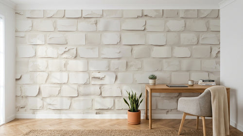 Design A0419 — Papier peint Brique Blanche — Novomur