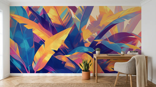 Design A0452 — Papier peint Palmier Tropical Pop Art Vif — Novomur