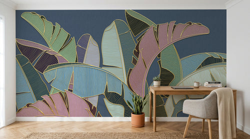 Design A0471 — Papier peint Palmier Tropical Vert - Collection 2 — Novomur