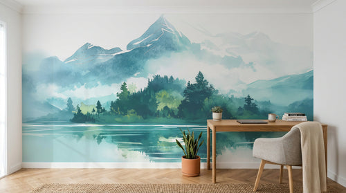 Design A0525 — Papier peint Paysage Montagne Réaliste — Novomur