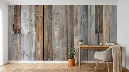 Design A0550 — Papier peint Bois Rustique Brun - Collection 1 — Novomur