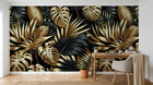 Design A0585 — Papier peint Palmier Tropical Doré Luxe - Collection 2 — Novomur