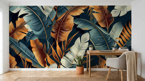 Design A0604 — Papier peint Palmier Tropical Vert - Collection 1 — Novomur